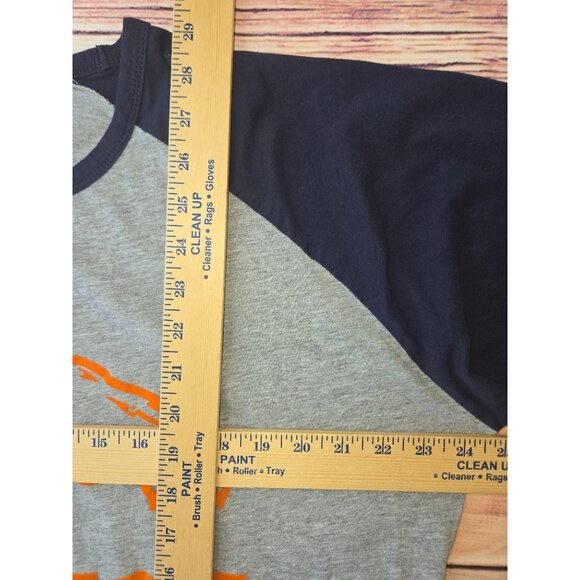 Denver Broncos Magic Raglan T-Shirt XXL Cotton Gray & Navy - Picture 6 of 6